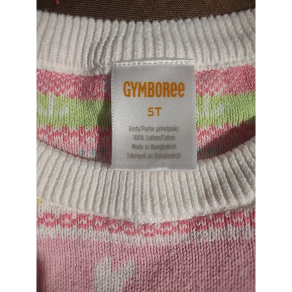 Gymboree Girls Easter Bunny Carrot Floral Sweater Dress Pink 5T 100% Cotton
